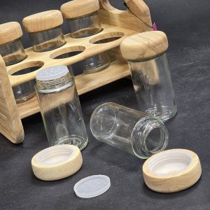 جای ادویه 6 تایی عروس نوین استند ثابت چوب رابر