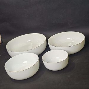 ست 4 عددی تابه سفید گرد ارکوپال دیلایت هوم لبه طلایی کد 401