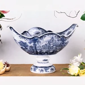 کشکول پایه دار چینی باواریا طرح آکسفورد ابی آرشه کوچک کد 422