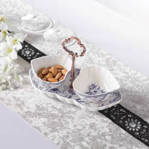 اردو خوری 2 خانه سرامیکی گلدکیش مدل لوتوس قلبی کد 701127