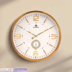 ساعت دیواری استیل شوبرت موتور ارام گرد 5 سال گارانتی کد 5308ga