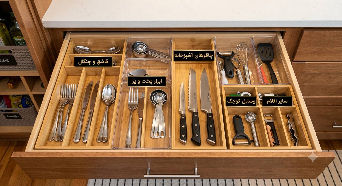 چیدمان کشو کابینت