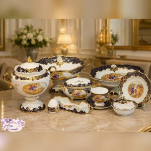 سرویس پذیرایی چینی ntc لیلی و مجنون سورمه ای ۱۲ نفره ۵۷ پارچه