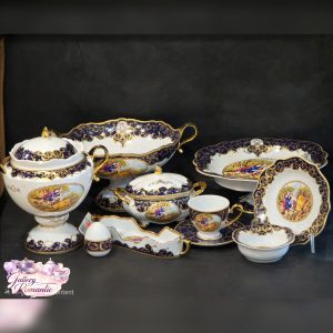 سرویس پذیرایی چینی ntc لیلی و مجنون سورمه ای ۱۲ نفره ۵۷ پارچه