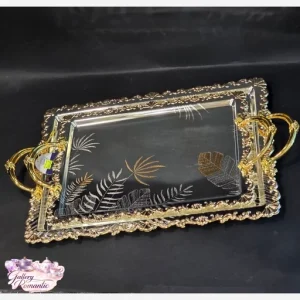سینی جفتی نقره ای طلایی گیلدا