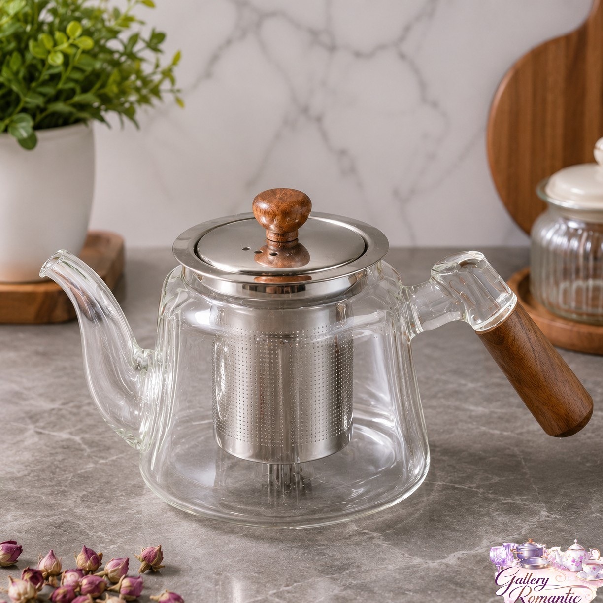 قوری پیرکس تی پات دسته چوبی 1 لیتر 96115 قوری پیرکس تی پات دسته چوبی 1 لیتر 96115