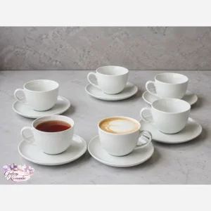 فنجان و نعلبکی کاپوچینو چینی تقدیس هتلی رلیف 220 میل