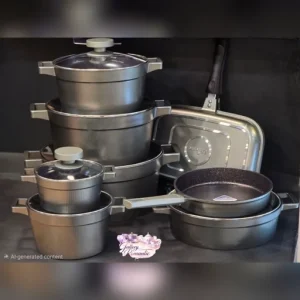 سرویس قابلمه چدن گرانیت یونیک 15 پارچه کیهانی