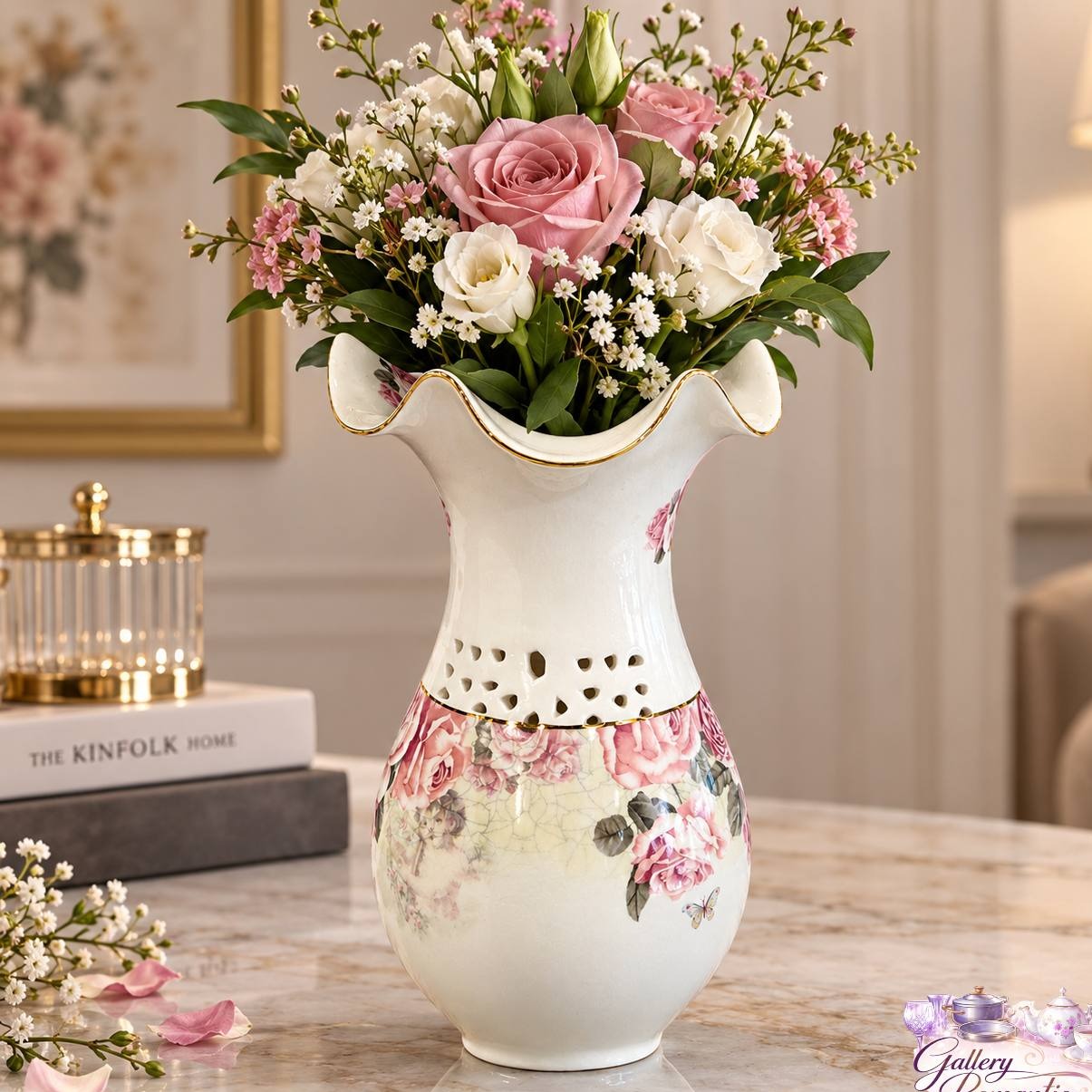 گلدان چینی ntc لمونژ کد 9036 گلدان چینی ntc لمونژ کد 9036