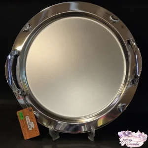 سینی استیل فری کوک گرد ساده بزرگ پایه دار قطر 38 کد 0323